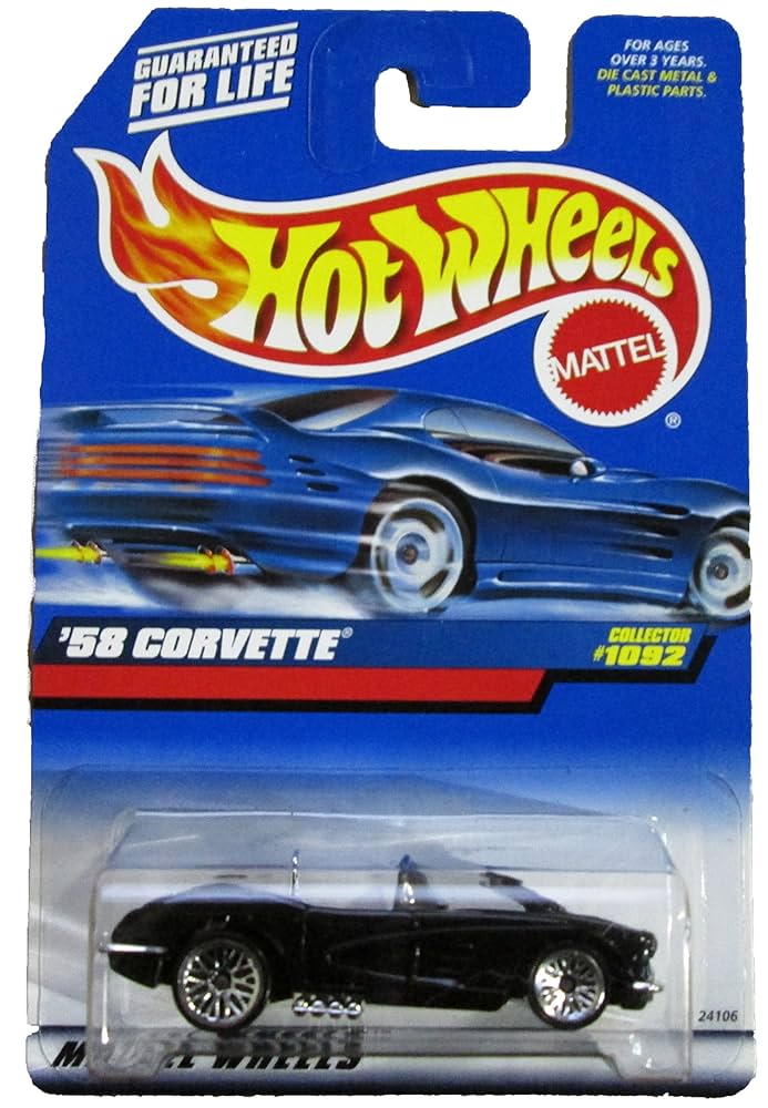 ホットウィール ‘58 CORVETTE Hot Wheels '58 Corvette (Yellow) – Hot Box Cars